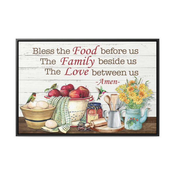 Bless Our Food, Family, & Love Canvas Wraps, Horizontal Frame