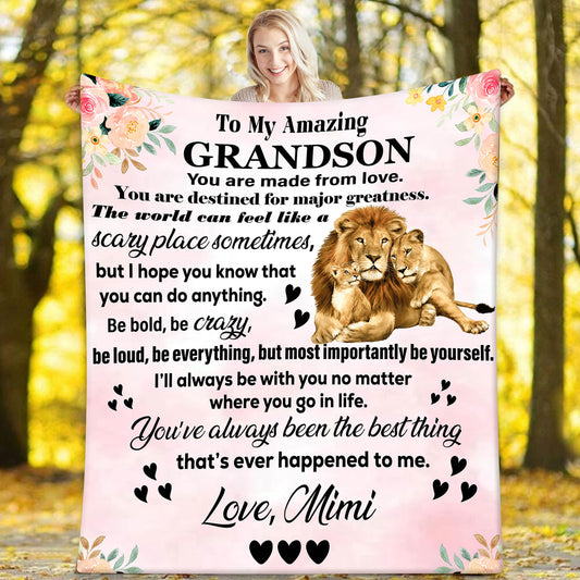 To My Amazing Grandson Blanket