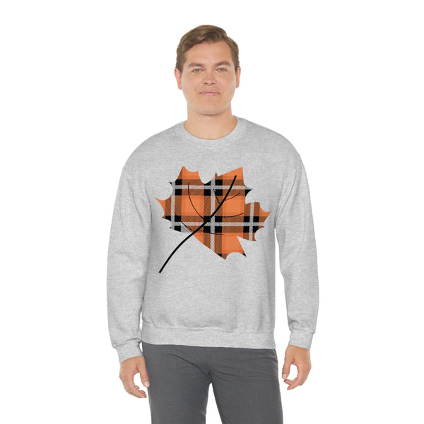 Orange Plade Fall Leaf Sweatshirt