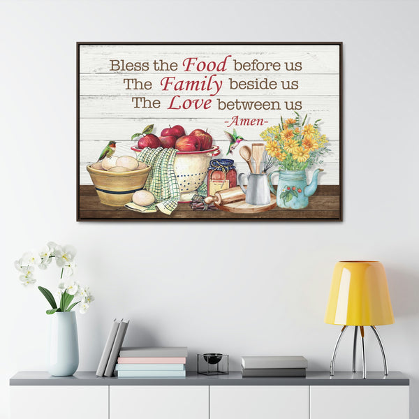 Bless Our Food, Family, & Love Canvas Wraps, Horizontal Frame