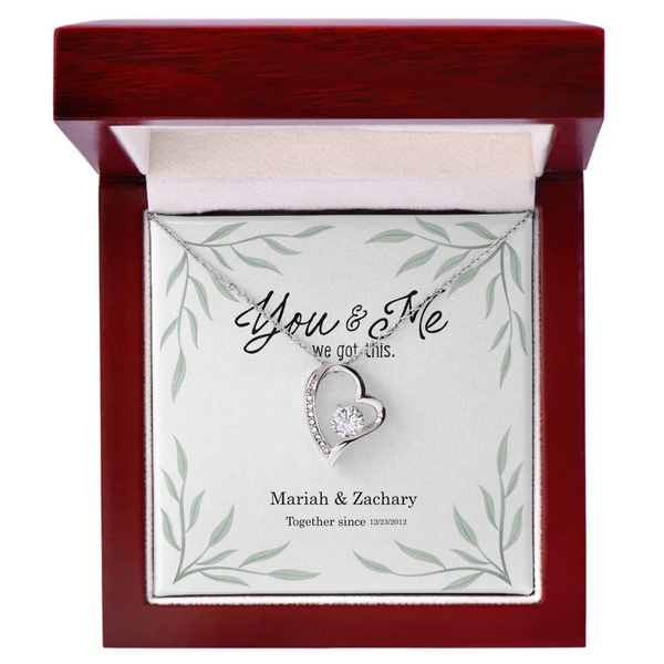 Forever Love Necklace - 14k white gold finish