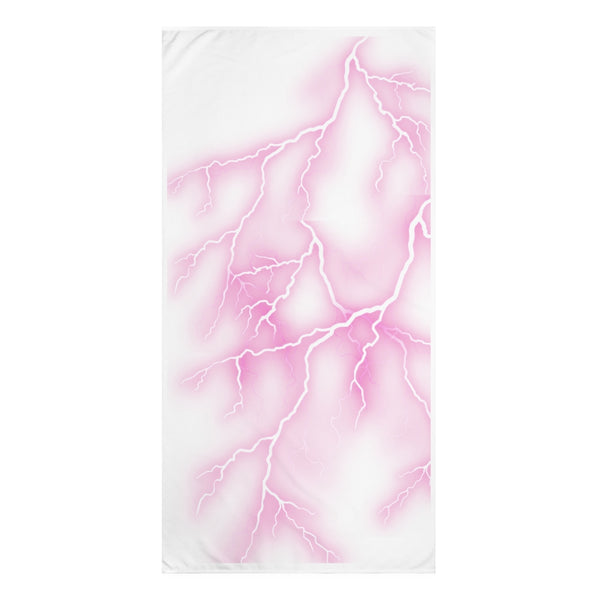 Pink Lighting Beach Towel