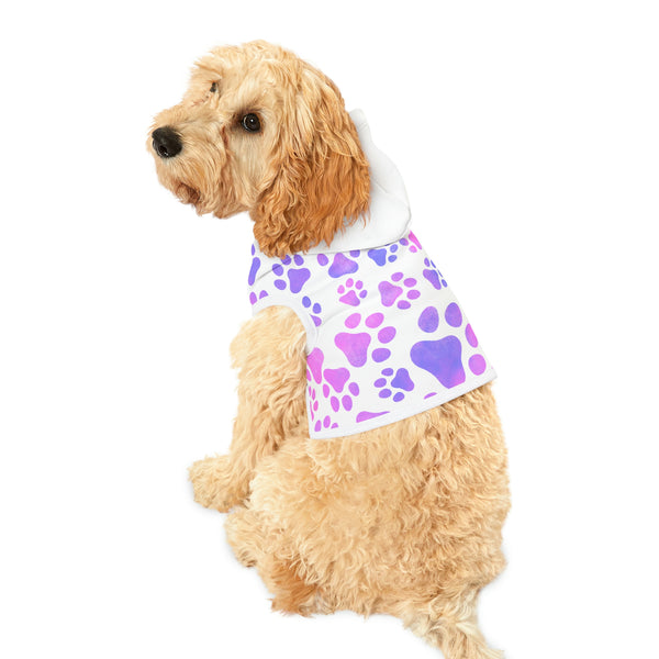 Pink & Purple Paw Prints Dog Hoodie