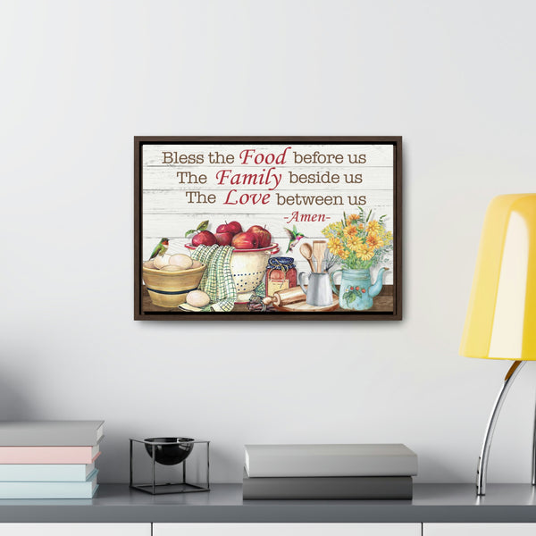 Bless Our Food, Family, & Love Canvas Wraps, Horizontal Frame