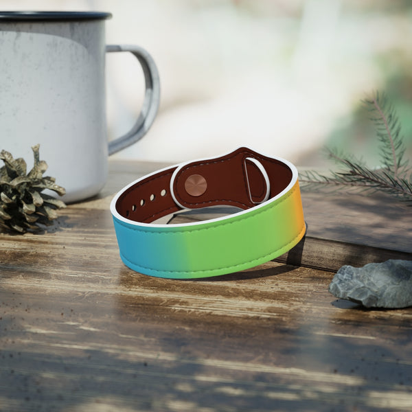 Rainbow Leather Wristband