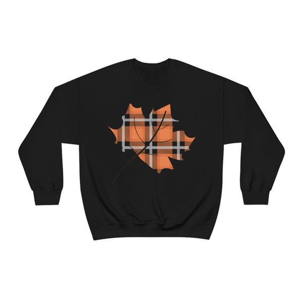 Orange Plade Fall Leaf Sweatshirt