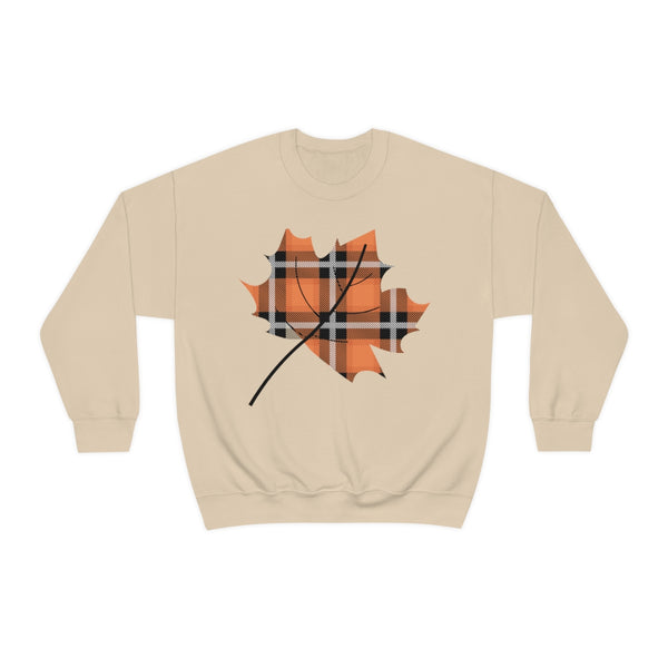 Orange Plade Fall Leaf Sweatshirt