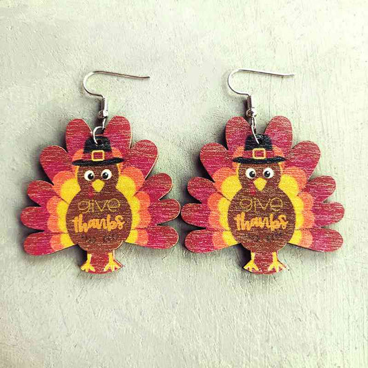 Thanksgiving Turkey Drop Earrings