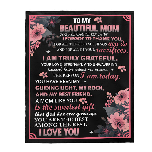 To My Beautiful Mom Blanket