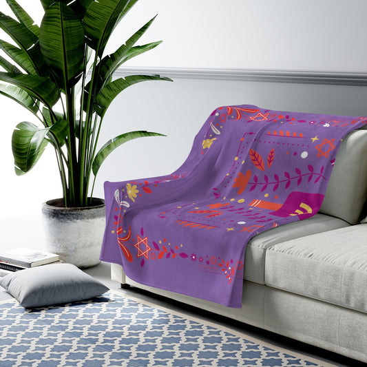 Purple Dreidel Blanket