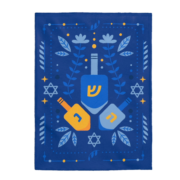 Dreidel Blue & White Blanket