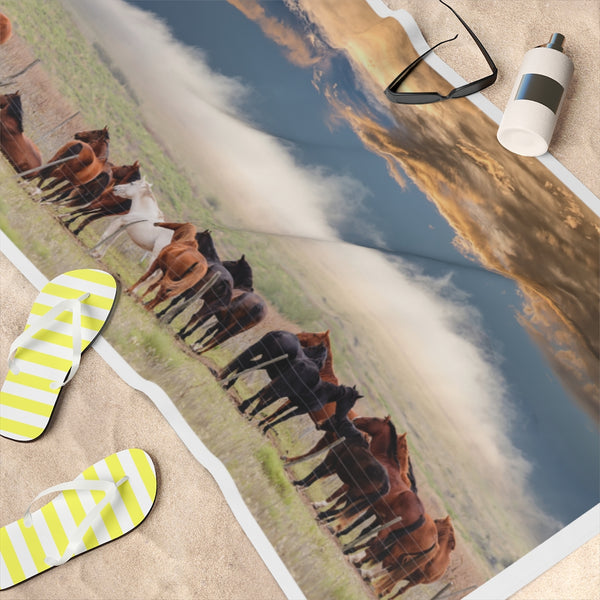 Horses Beach Towel