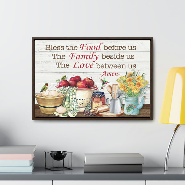 Bless Our Food, Family, & Love Canvas Wraps, Horizontal Frame