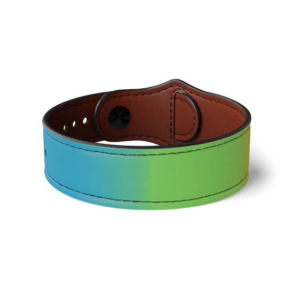 Rainbow Leather Wristband