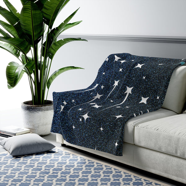 Happy Holidays Shooting Stars Over A Bear Blanket