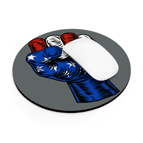 USA Flag Fist Mouse Pad