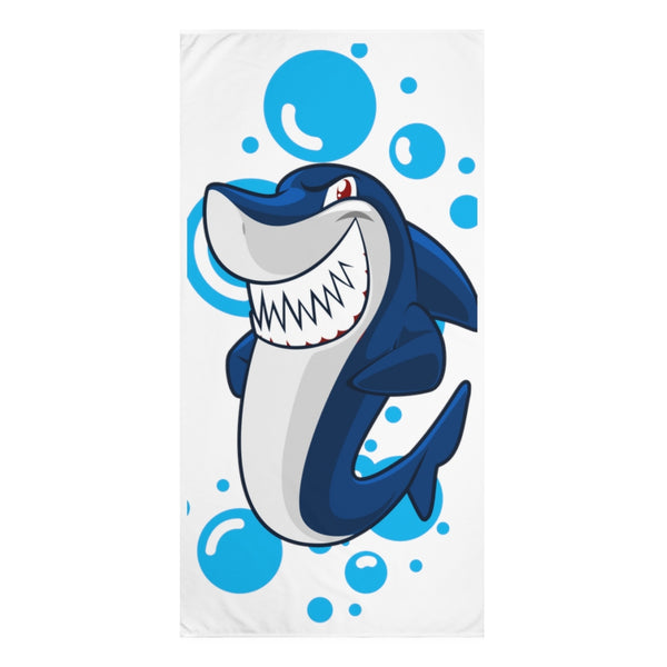 Shark Bubbles Beach Towel, 30x60