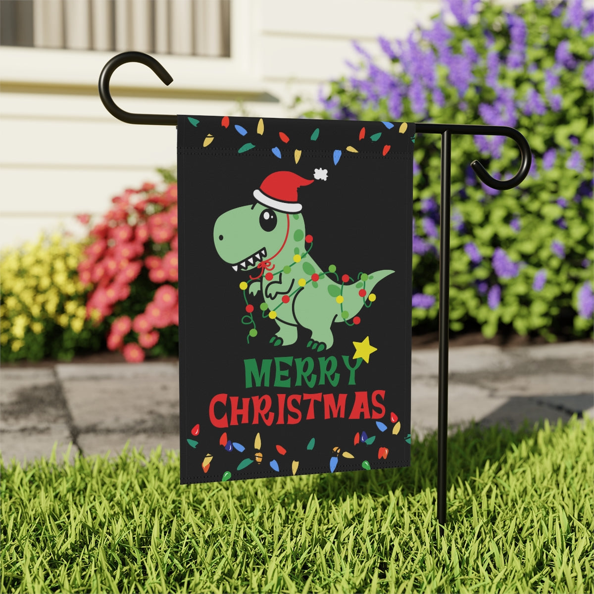 Merry Christmas T-Rex Banner