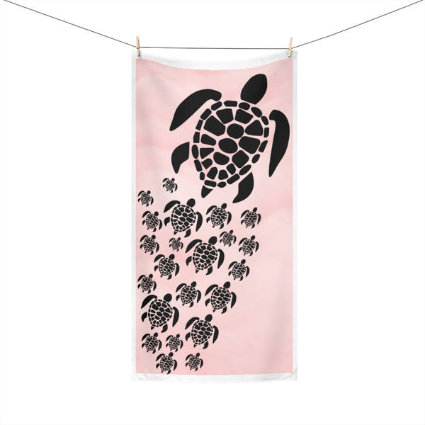 Pink Sea Turtles Beach Towel