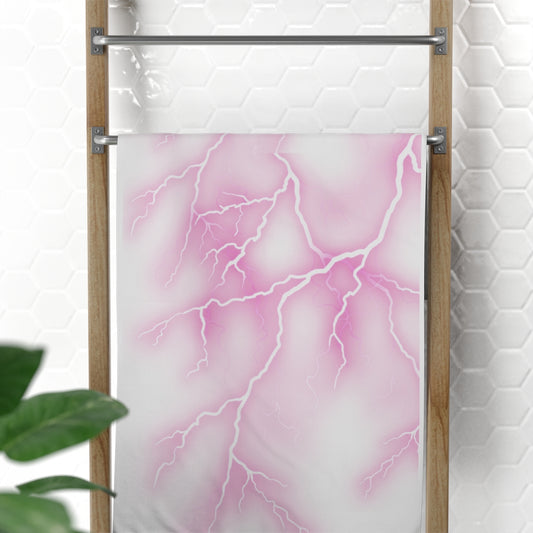 Pink Lighting Beach Towel