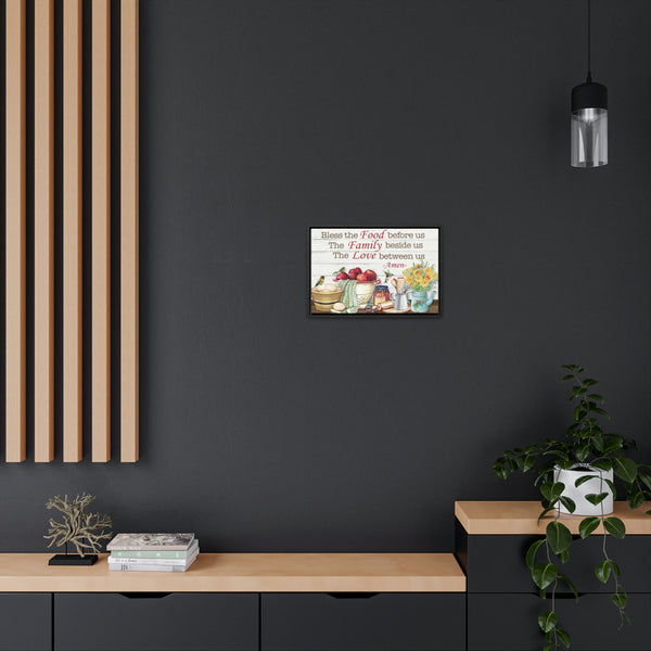 Bless Our Food, Family, & Love Canvas Wraps, Horizontal Frame