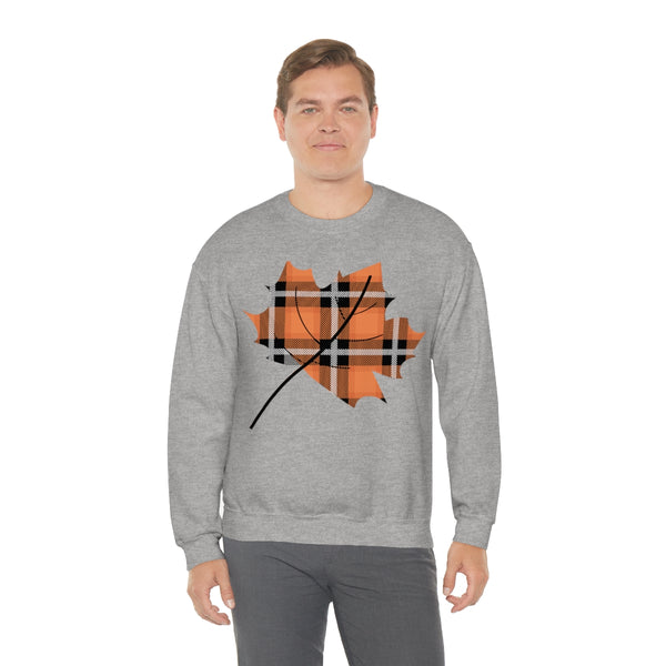 Orange Plade Fall Leaf Sweatshirt