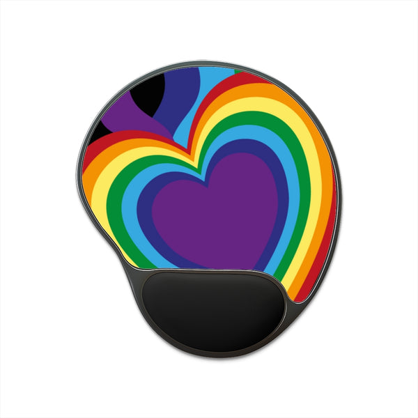 Rainbow Heart Mouse Pad With Wrist Rest