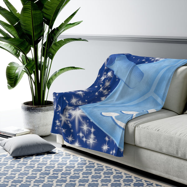 Blue Dreidel Blanket